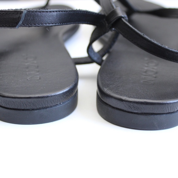 Inuovo Black Leather Thong Strap Sandals Size 8.5 Womens - Picture 5 of 5